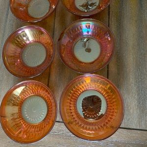 Peach Depression Glass berry bowls
